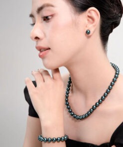 Bộ chuỗi cổ ngọc trai Tahiti Xanh đen - Ngọc trai Shine Pearl