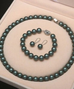Bộ chuỗi cổ ngọc trai Tahiti Xanh đen - Ngọc trai Shine Pearl