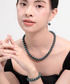 Bộ chuỗi cổ ngọc trai Tahiti Xanh đen - Ngọc trai Shine Pearl