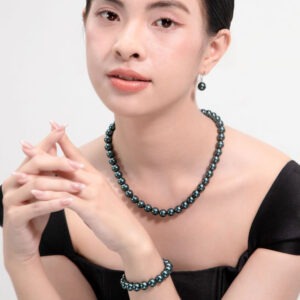Bộ chuỗi cổ ngọc trai Tahiti Xanh đen - Ngọc trai Shine Pearl