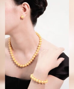 Bộ chuỗi vòng cổ ngọc trai South Sea Vàng Kim SP 0584 Trang sức ngọc trai Shine Pearl thương hiệu Trẻ đầy Năng Động