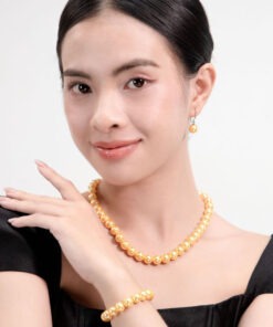 Bộ chuỗi vòng cổ ngọc trai South Sea Vàng Kim SP 0584 Trang sức ngọc trai Shine Pearl thương hiệu Trẻ đầy Năng Động