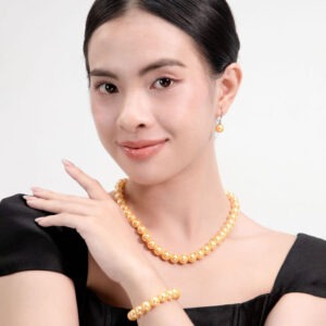 Bộ chuỗi vòng cổ ngọc trai South Sea Vàng Kim SP 0584 Trang sức ngọc trai Shine Pearl thương hiệu Trẻ đầy Năng Động