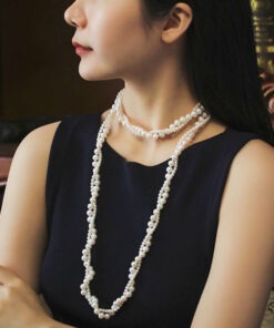 Bộ chuỗi cổ đôi Akoya Trắng Ngà 4mm - 8mm - Ngọc trai Shine Pearl