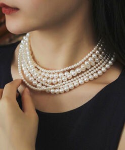 Bộ chuỗi cổ đôi Akoya Trắng Ngà 4mm - 8mm - Ngọc trai Shine Pearl