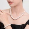 Bộ chuỗi cổ ngọc trai Akoya Trắng Ngà – Shine Pearl
