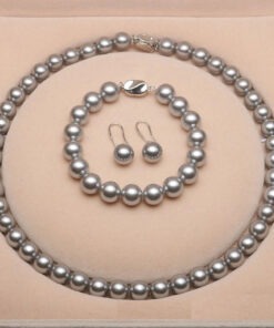 Bộ chuỗi cổ ngọc trai Tahiti Xám Bạc
