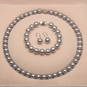 Bộ chuỗi cổ ngọc trai Tahiti Xám Bạc