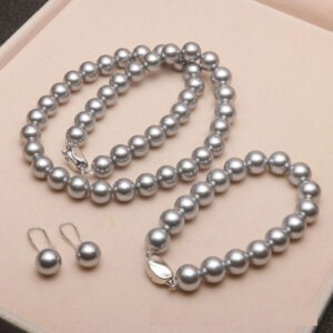 Bộ chuỗi cổ ngọc trai Tahiti Xám Bạc
