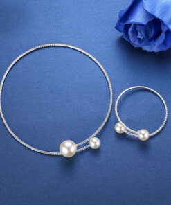 Bộ kiềng cổ - lắc tay ngọc trai Akoya Trắng Ngà – Shine Pearl