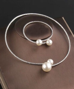 Bộ kiềng cổ - lắc tay ngọc trai Akoya Trắng Ngà – Shine Pearl