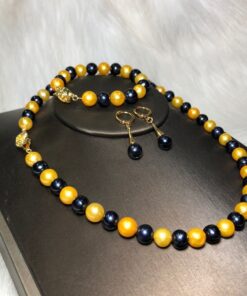 Bộ Sản Phẩm Chế Tác Ngọc Trai South Sea Vàng Kim & Tahiti Đen Xanh