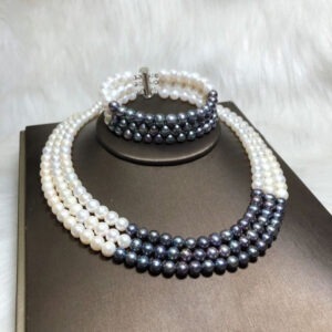 Bộ Sản Phẩm Chế Tác Ngọc Trai South Sea Vàng Kim & Tahiti Đen Xanh SSTA6809